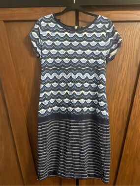 Tommy Bahama Making Waves Pima Cotton T-Shirt Dress Medium Blue Boho Beachy